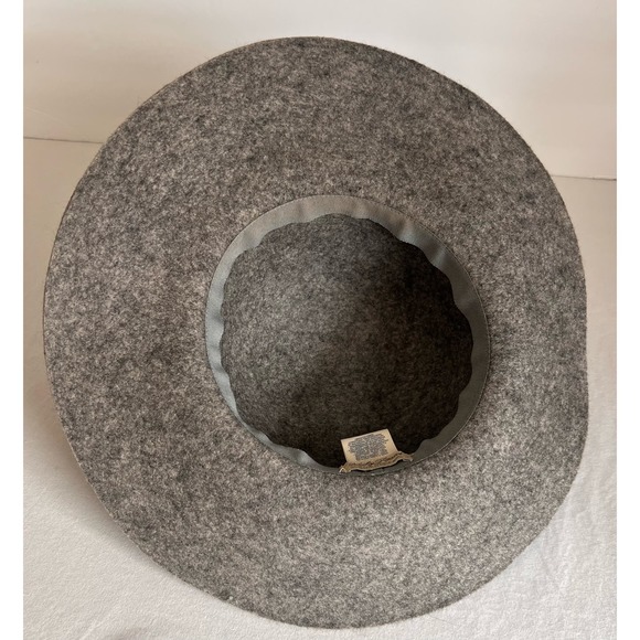 Lucky‎ Brand Gray 100% Wool Felted Hat Wide Brim - Picture 4 of 8